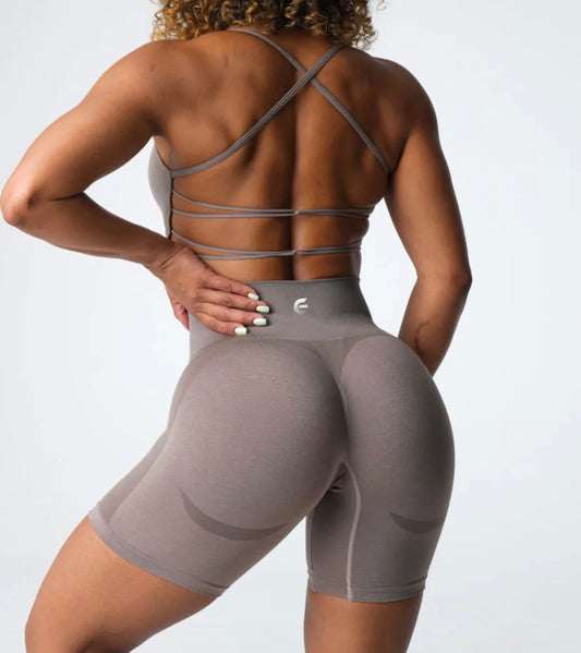 High Waist Fitness Shorts with Scrunch Design for Women
