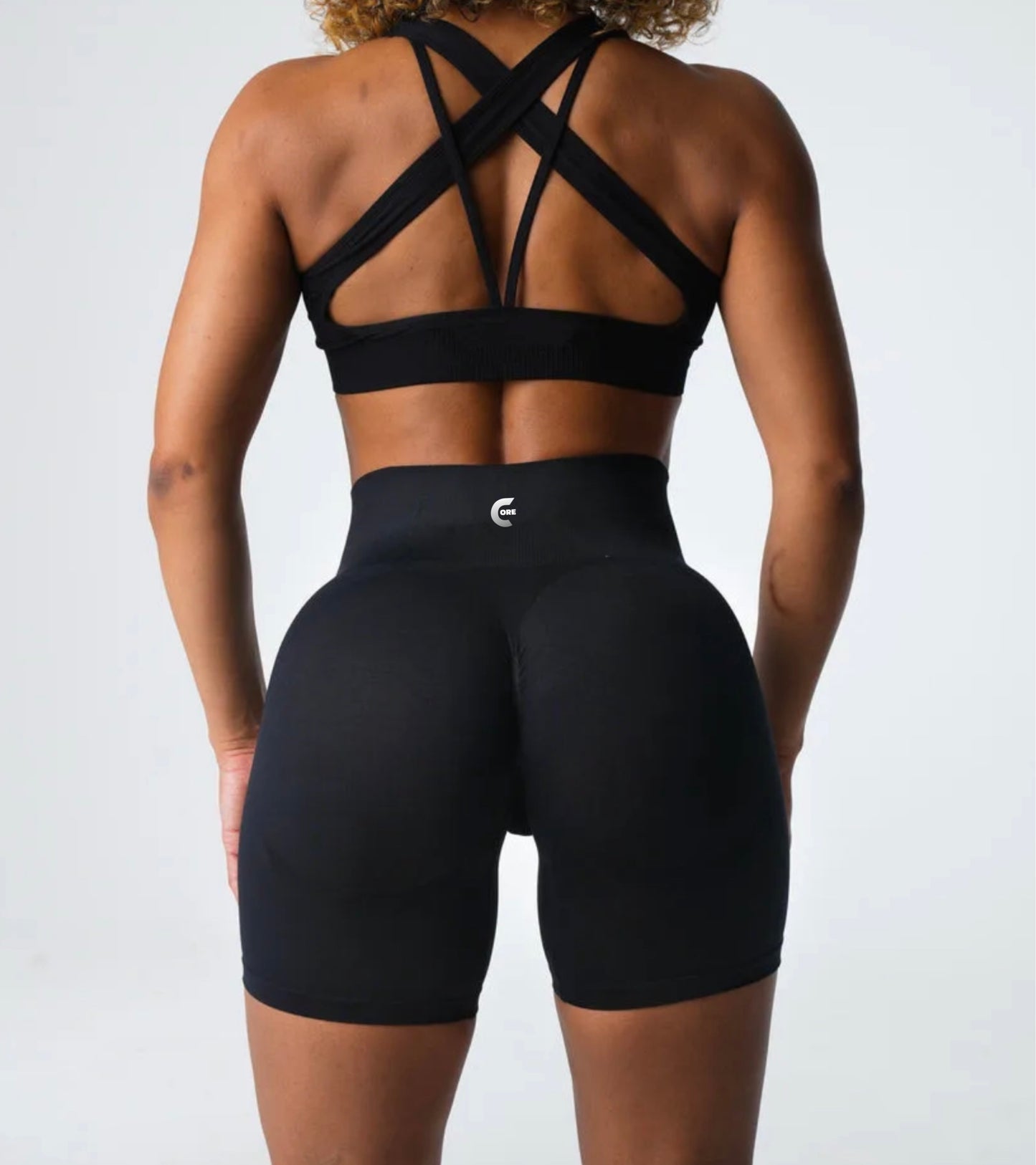 High Waist Fitness Shorts with Scrunch Design for Women