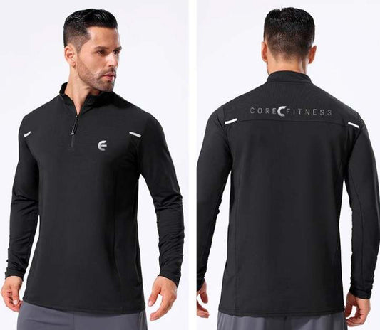 Long Sleeve Quarter Zip Turtle Neck Pullover with Thumb Holes